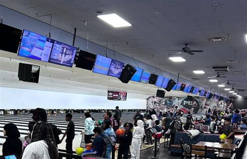 group of students bowling 